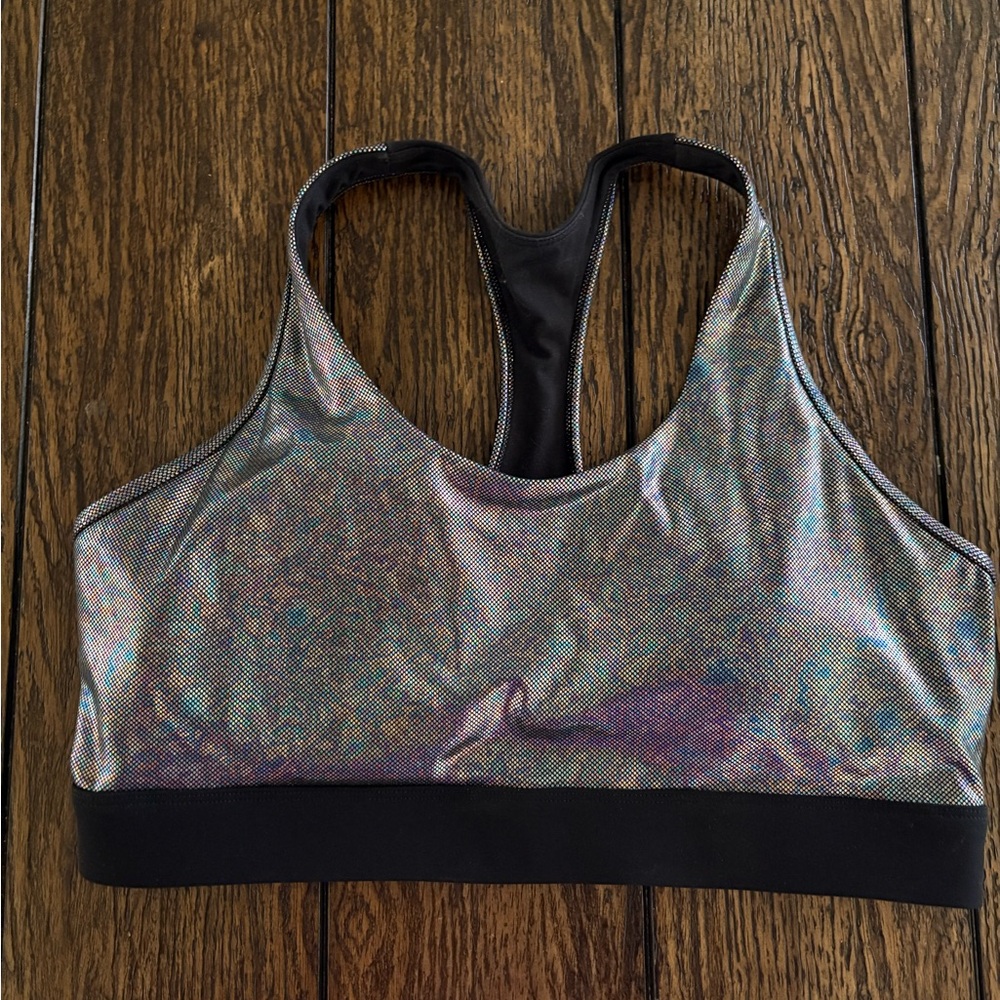 Zyia Gunmetal Disco Racerback Luxe bra